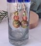 Handmade Metallic Green, Bronze and Silver Polymer Clay Dangly Earrings