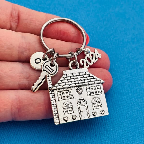 Personalised House Keychain, Gift for Housewarming