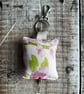 Pink Pattern Fabric Keyring with Clasp