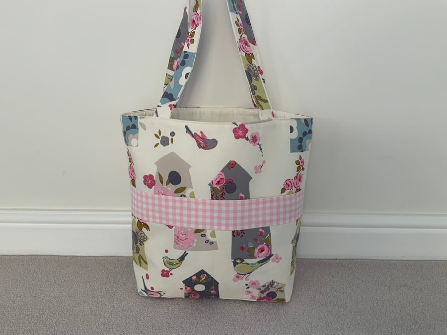Floral Tote Bag, Fabric Tote Bag, Beach Bag, Shopping Bag