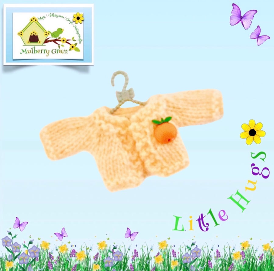 Zingy Oranges Cardigan to fit the Little Hugs dolls 