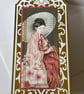 Beautiful Japanese lady decorative screen trifold greetings card - Image 2