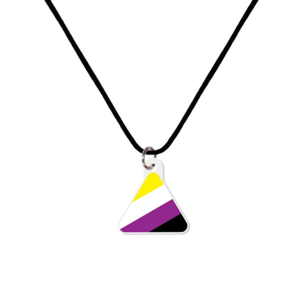 Non Binary - ENBY Pride Acrylic Triangle Necklace