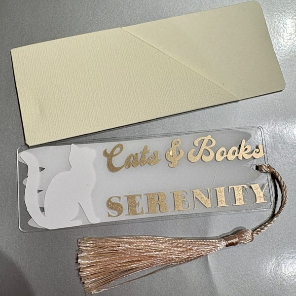 Cats and Books, Serenity Acrylic Bookmark