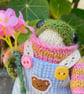 Meet Lola: The Tiny Hand-Knitted Frog, Froggy Ornament, Frog Gift