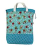 Extra Large drawstring knitting bag with sheep print, multi pockets project bag  - Image 1