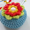 Crochet Pincushion, waterlily pincushion, pin tidy, 