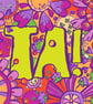 A6 "Ta!" Thank You Postcard with funky colourful flowers - Image 3