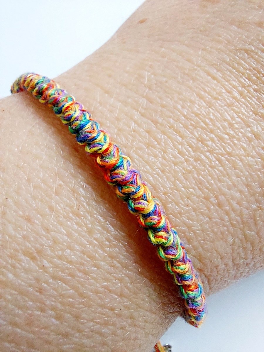 Cord Bracelet - Rainbow Cotton