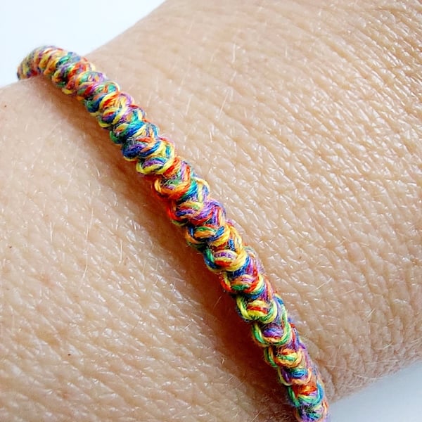 Cord Bracelet - Rainbow Cotton