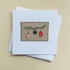 Embroidered Baubles Christmas Card