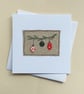 Embroidered Baubles Christmas Card