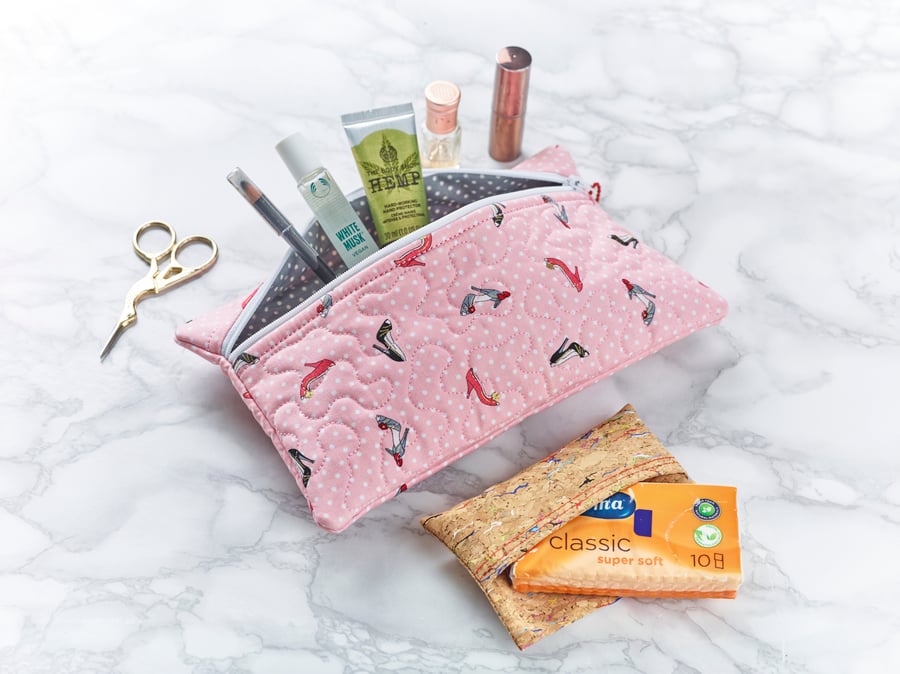 Quilted Cosmetic Pouch