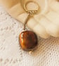 Chestnut Brown Ceramic Cube Key Ring,  Teacher's Gift, Brown Key Ring, Key Ring  - Image 4