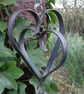 Metal Double Hanging Heart Garden Ornament, Rusty Garden Heart, Heart Garden - Image 3