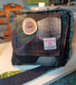 Harris tweed hexagonal patchwork bag with hand turned button 