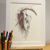 Beautiful pink unicorn Art print 