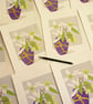 Clematis in Kintsugi Vase - Limited edition Linocut Print - Image 5