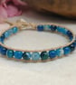 Blue agate and tan leather with Om button fastener  - Image 7