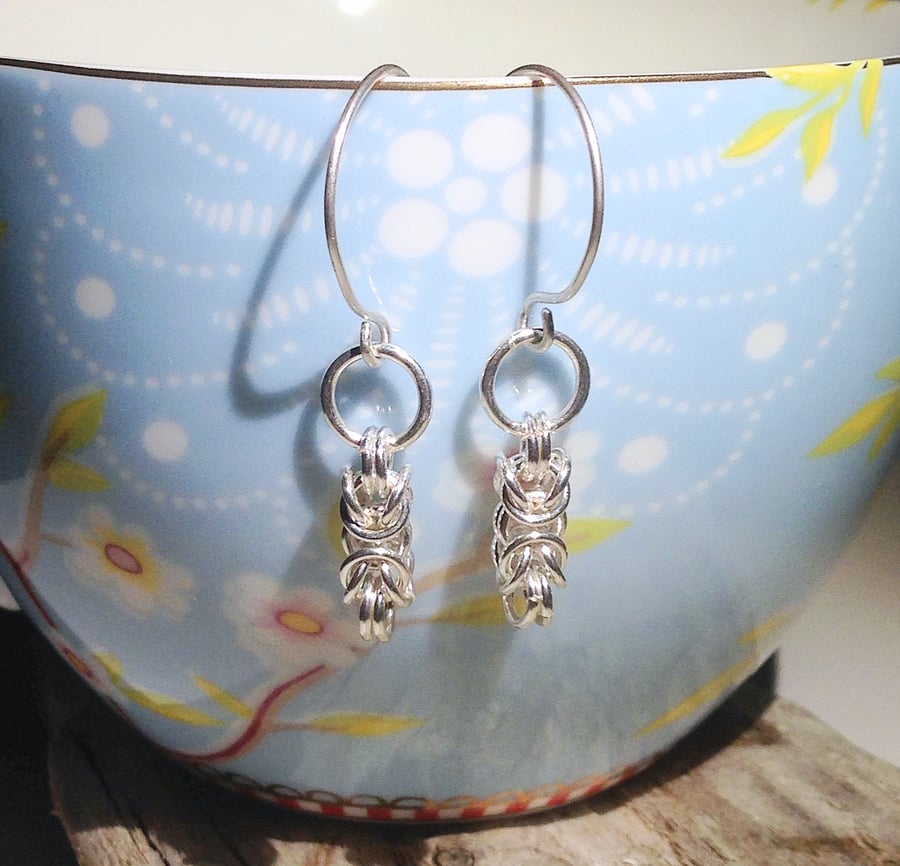 Sterling Silver Byzantine Earrings (ERSSDGCM5) - UK Free Post