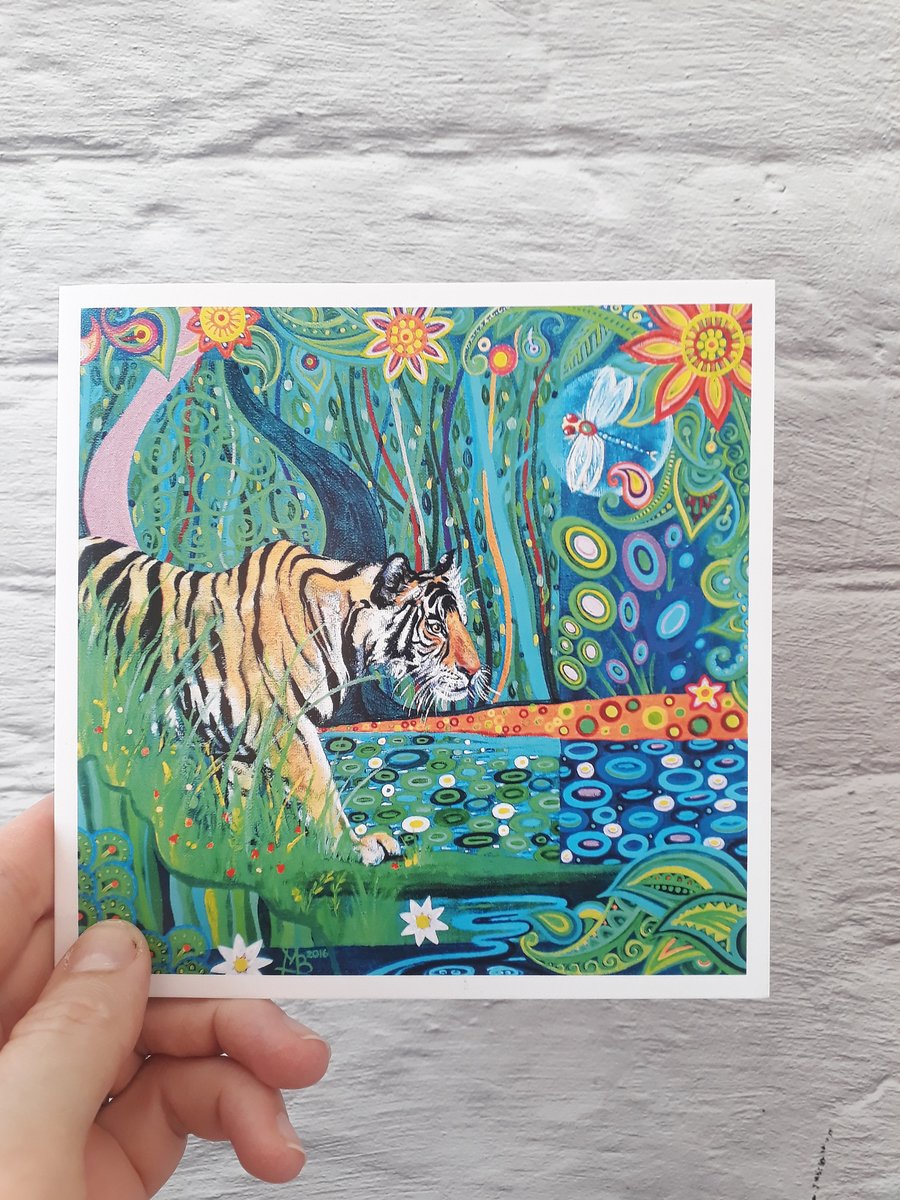 Colourful Tiger Greetings Card, for Any Occasion