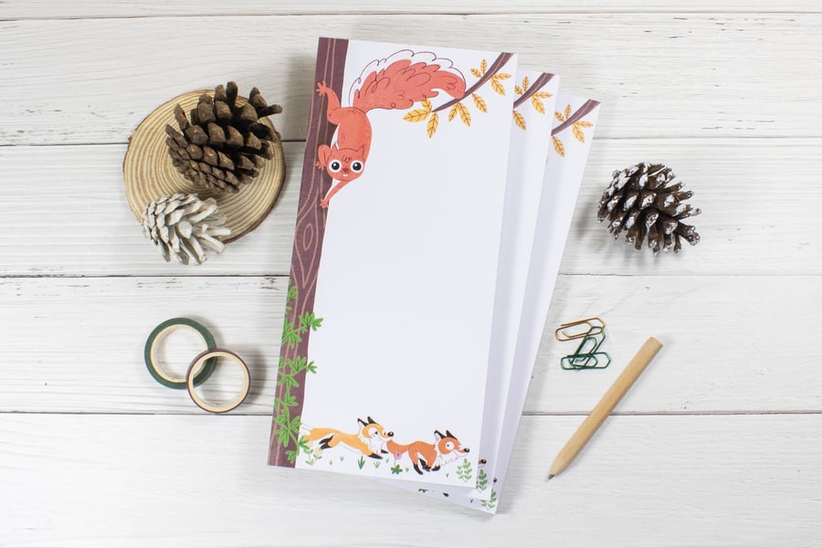 Native Creatures Notepad, Jotter, Planner, To-Do with Blank Pages (210 x 99mm)