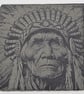 Native American Slate Coasters Set of 4, Engraved Tribal Portrait Coasters, 10cm - Image 3
