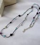 Mixed Gemstone Necklace or Wrap Bracelet on Waxed Cord - Image 5