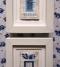 Pretty Patterned Blue & White Handstitched Geometric Small Artworks - Image 9