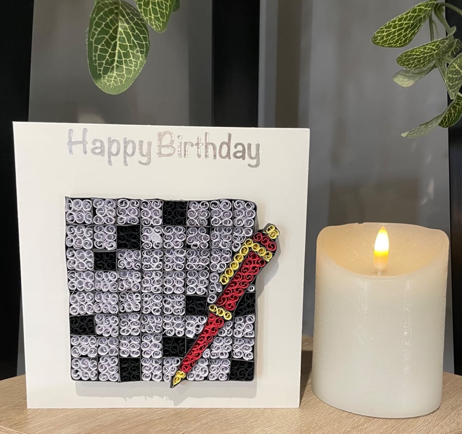 Stunning Handmade Crossword Card