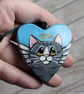Angel Cat Heart Shaped Hanging Decoration - Image 1