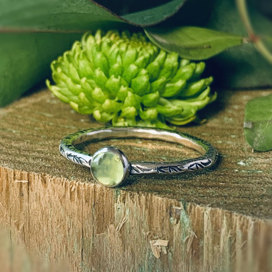 Recycled Handmade Sterling Silver Peridot Ring