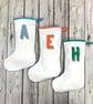 Rainbow Christmas Stocking- personalised Holiday decoration, Custom initial xmas - Image 6