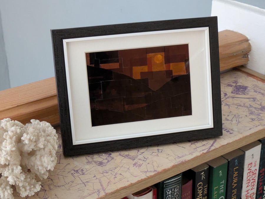 Nightscape Negative Collage, Framed