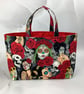 Day of the Dead tote bag, Gothic shopper, handmade in Sussex