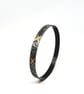 Noa by Fedha - oxidised, embossed sterling silver bangle with Keum Boo detail