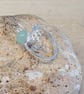 Green Aventurine Flower Ring. Adjustable 925 sterling silver rings for women - Image 3