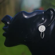 Textured Silver Earrings with Hoops