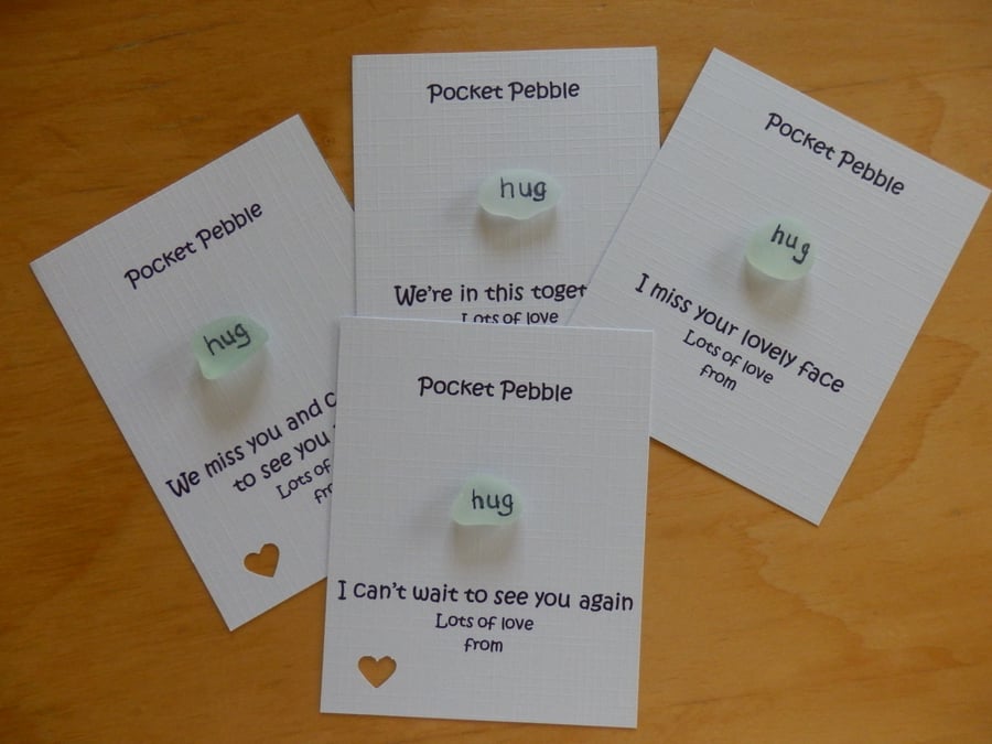 Send a hug - Sea Glass pocket hug token 