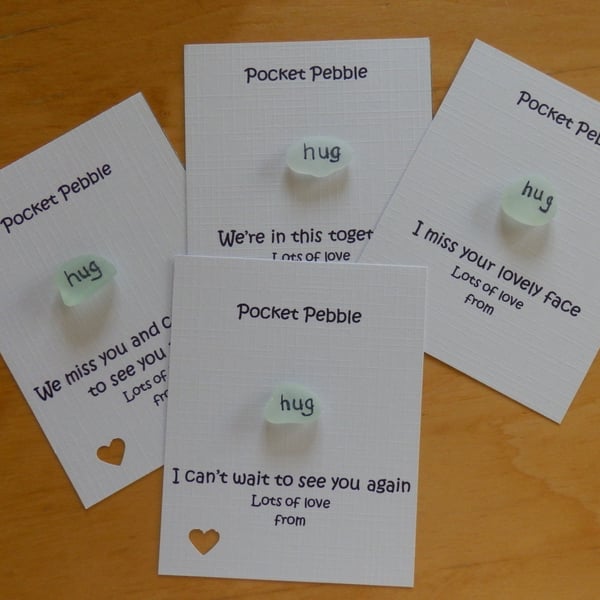 Send a hug - Sea Glass pocket hug token 