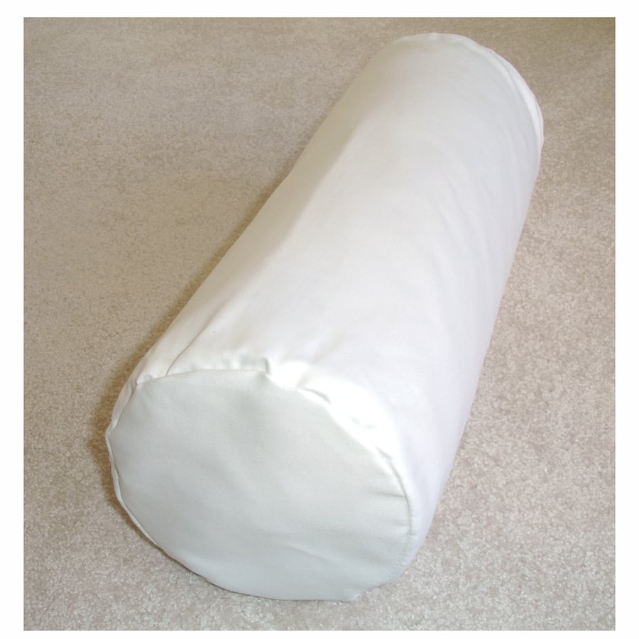 Bolster Pillow Cover 6x16 White Round Cylinder Plain Block Neckroll Cushion Case