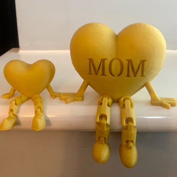 3D Printed Flexi Heart Figures - Mother & Child - Cute Gift - Decoration
