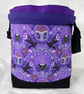 Large Cotton Canvas Drawstring Project Bag Purple Spells