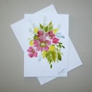 original hand painted floral greetings card ( ref FA 29 C3 )