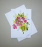 original hand painted floral greetings card ( ref FA 29 C3 )
