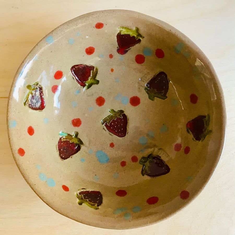 Pink strawberry bowl