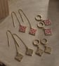 Palestinian Tatreez drop or threader chain earrings