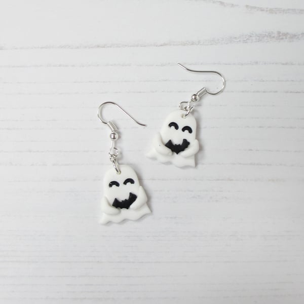 Halloween Ghosts holding bats Earrings