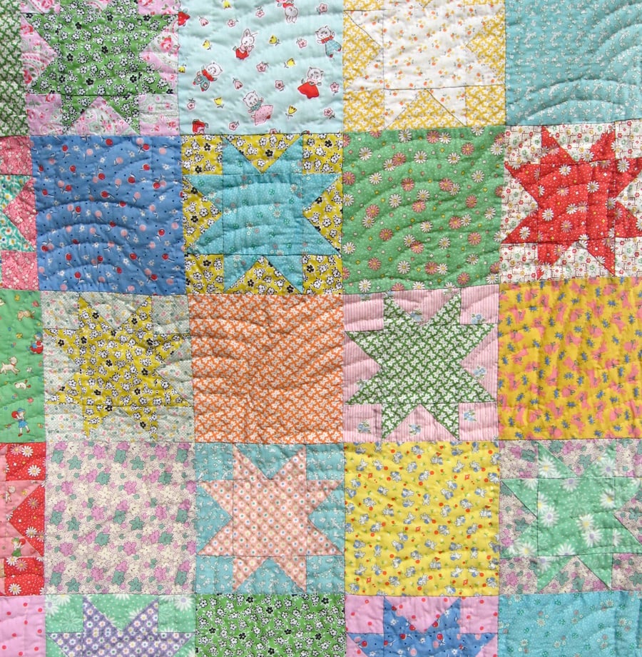 Custom made "Miss Pearl" hand sewn baby quilt