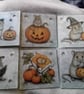 Reverse decoupage Halloween coasters - Image 1